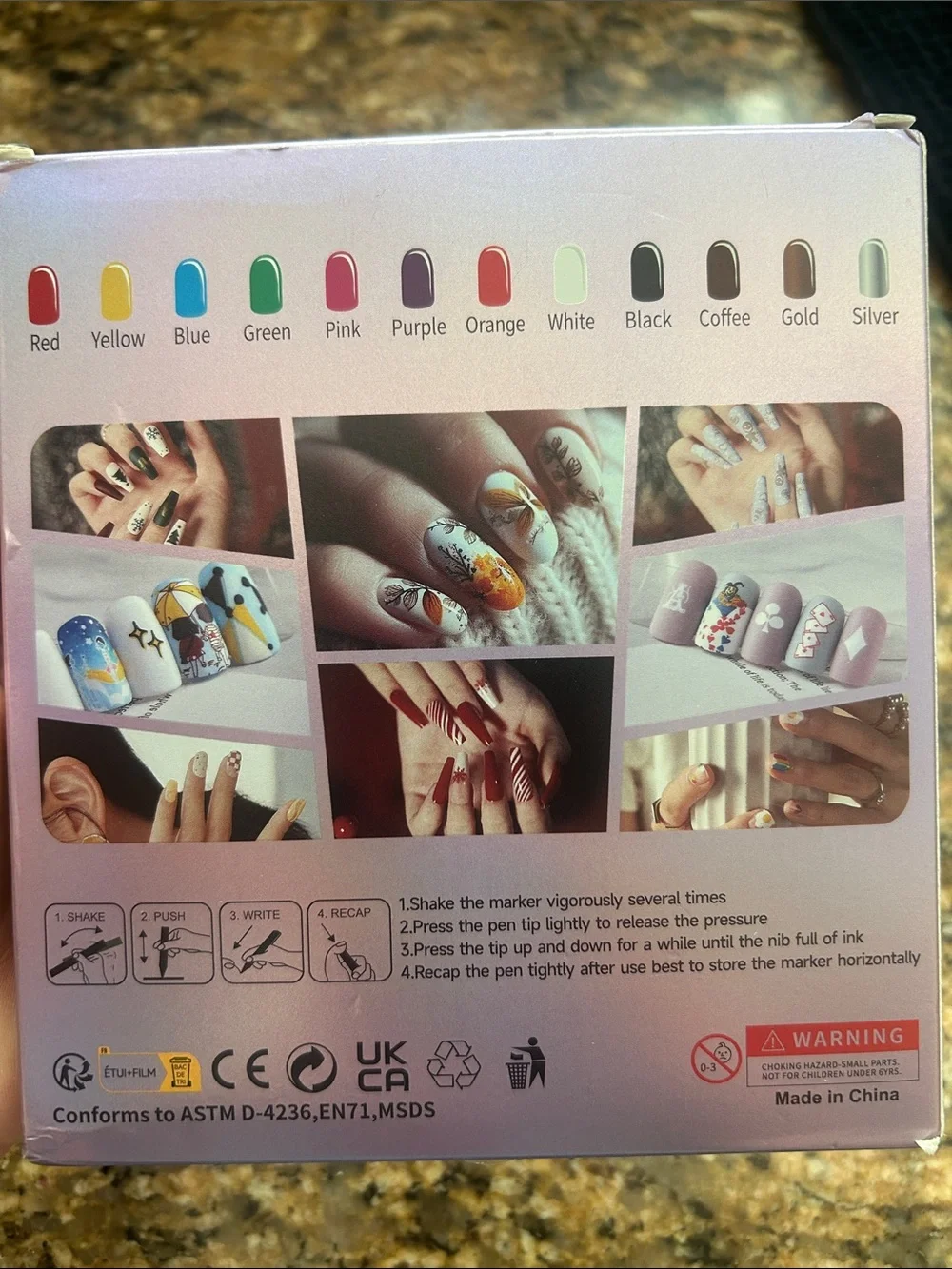 Nails Art Marker Set - Pastel Metallic Packaging